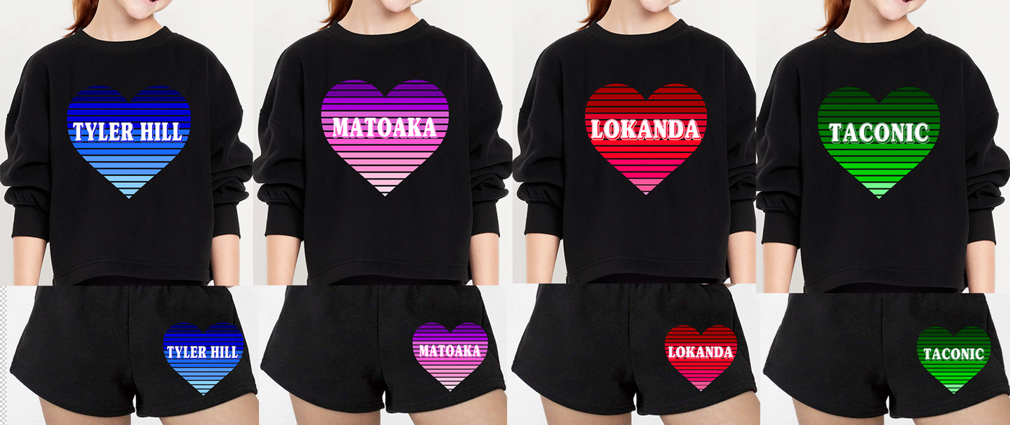 Striped Ombre Heart Crewneck Sweatshirt